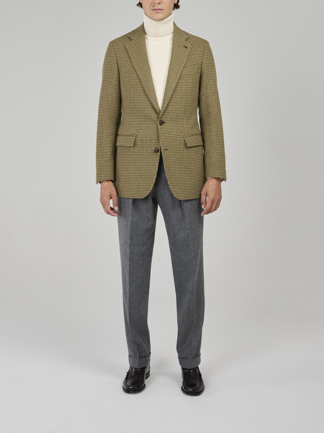 Brown and Beige Houndstooth Jacket