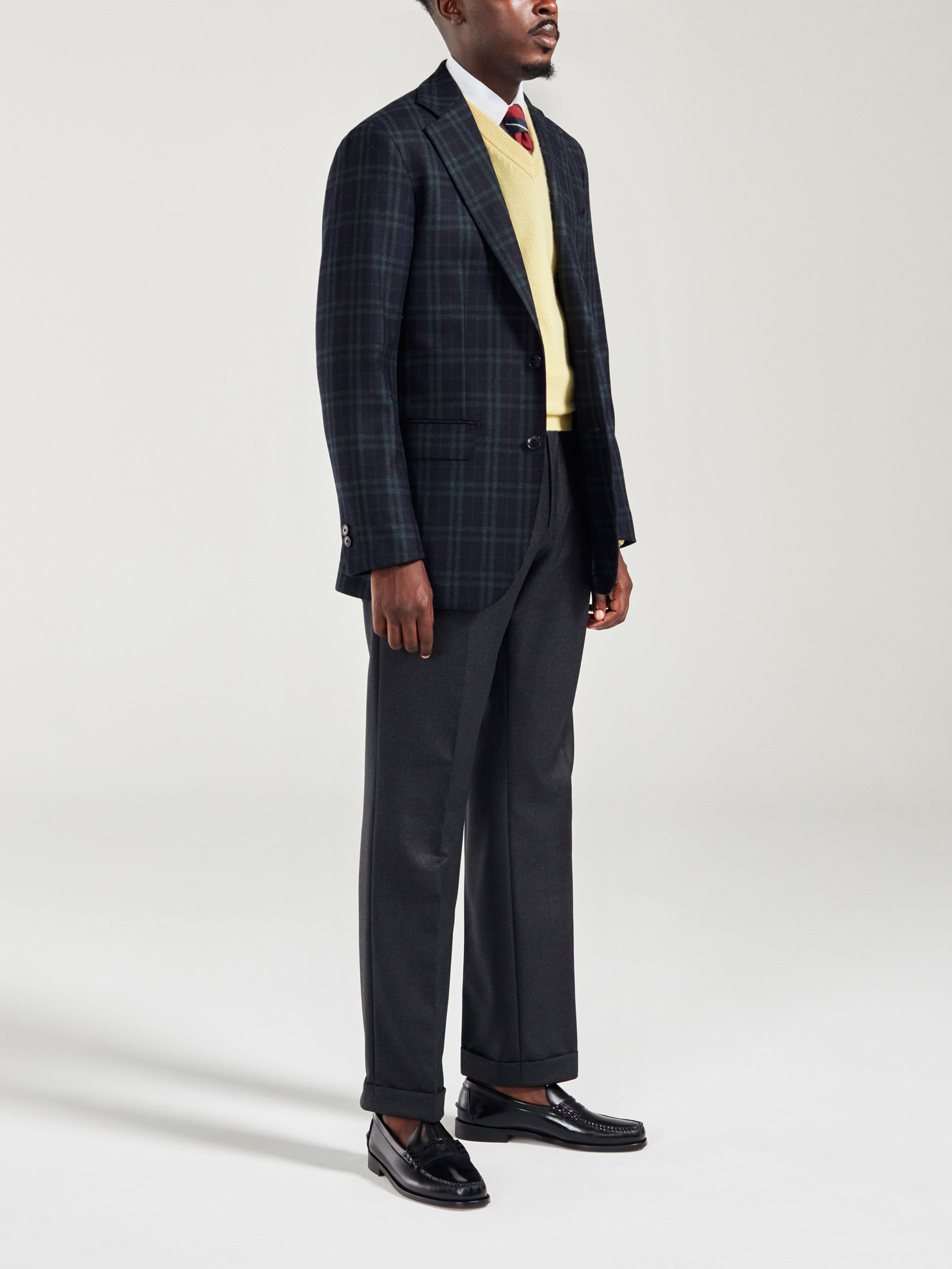 Manteau tartan store vert