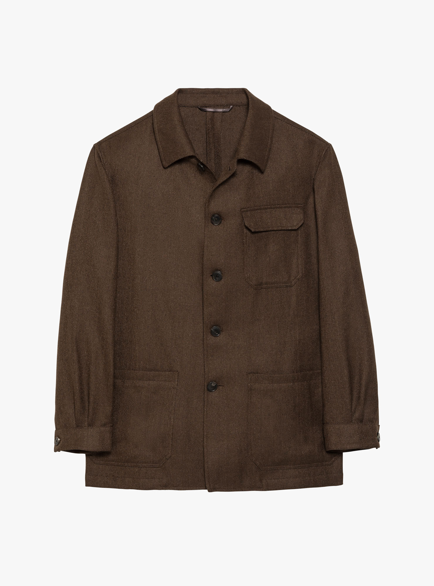 Brown Wool & Linen Work Jacket