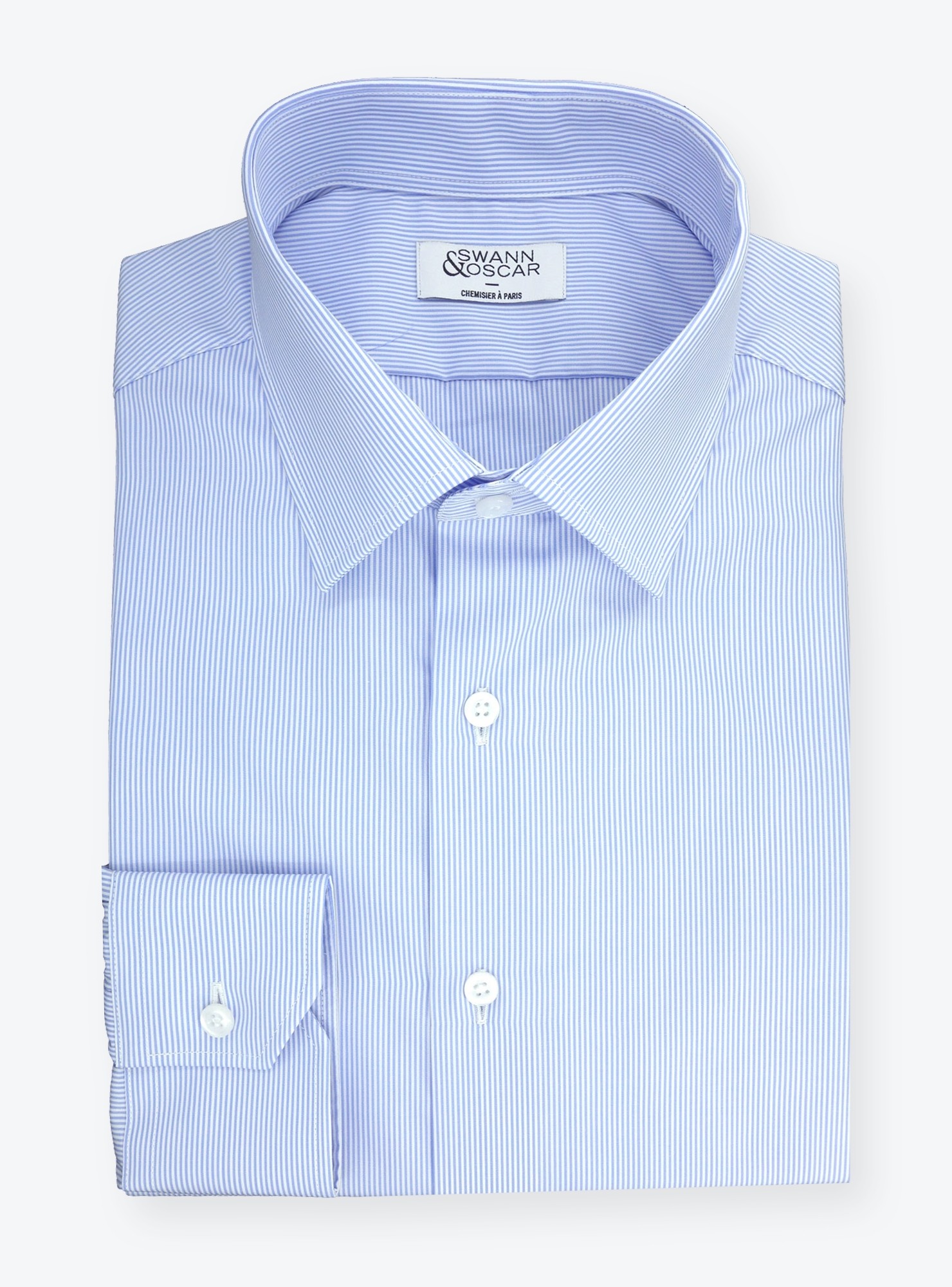 Shirt Poplin Stripes Blue