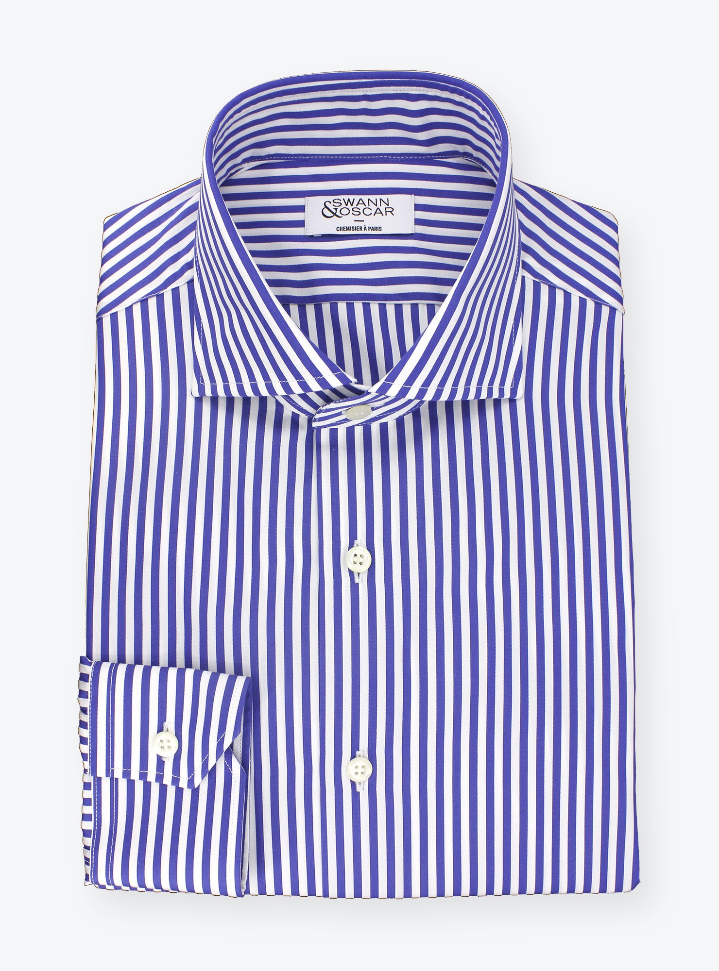 Shirt Poplin Stripes Blue