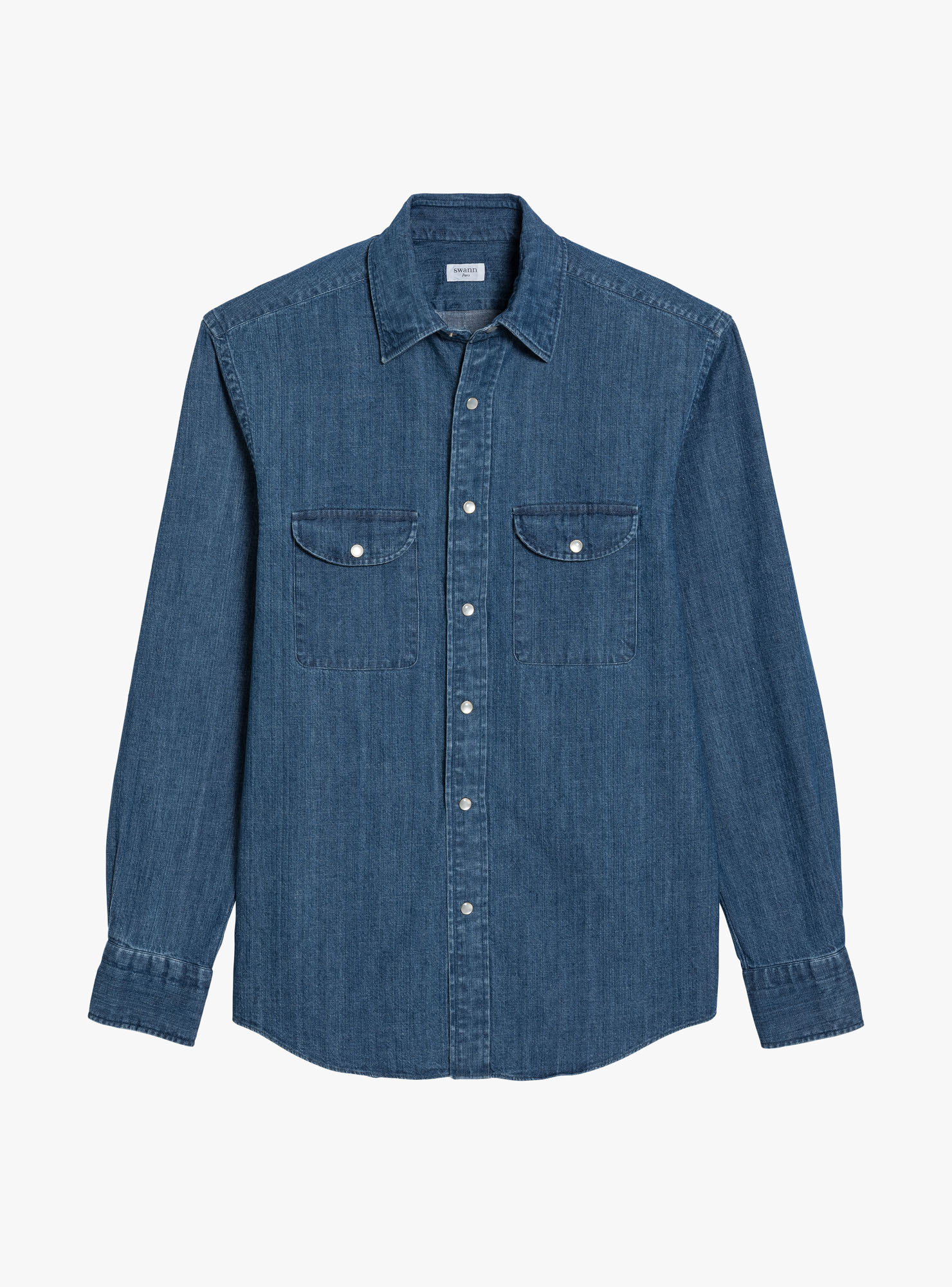 Shirt Japanese Denim Plain Blue