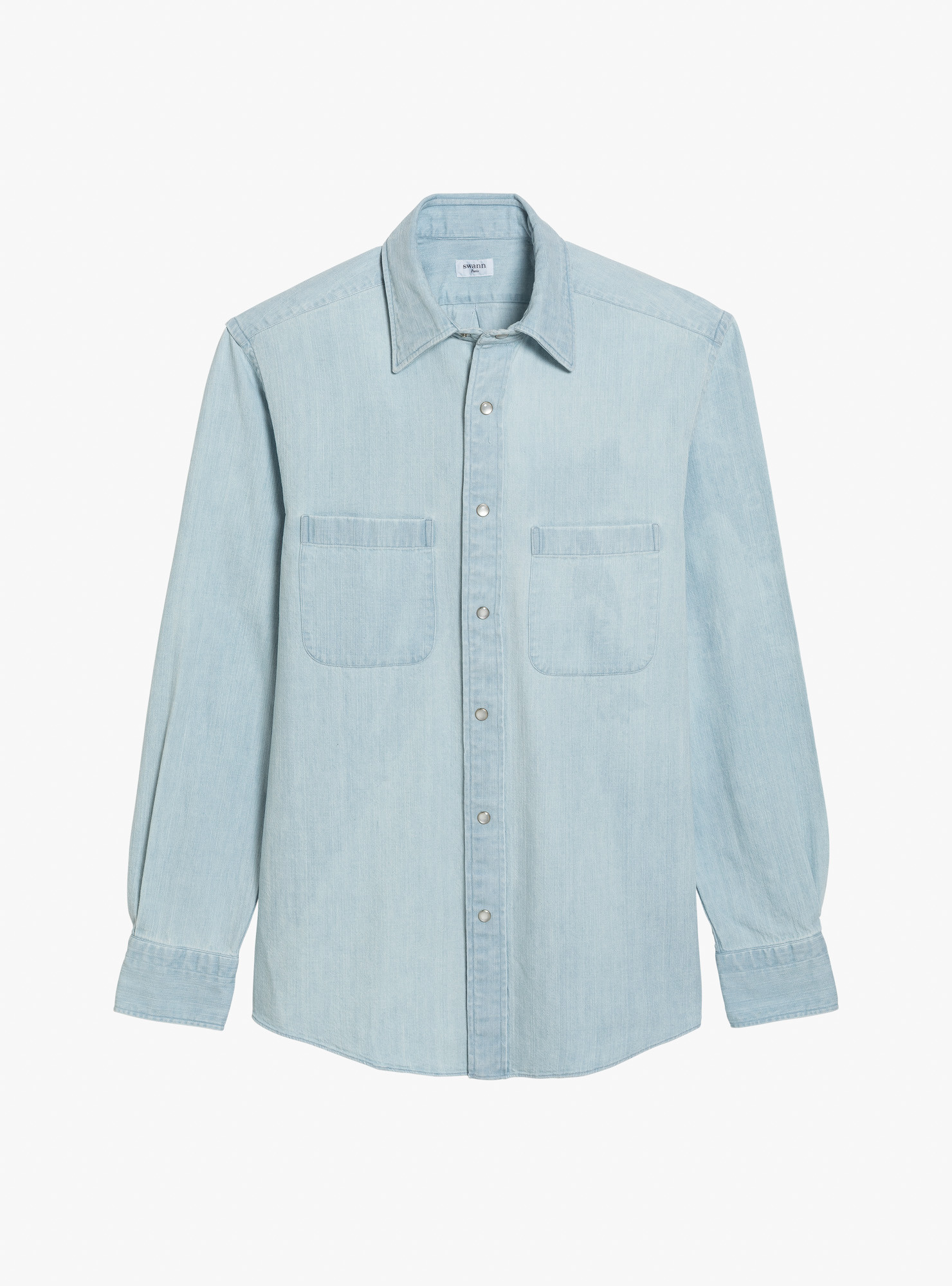Shirt Japanese Denim Plain Blue