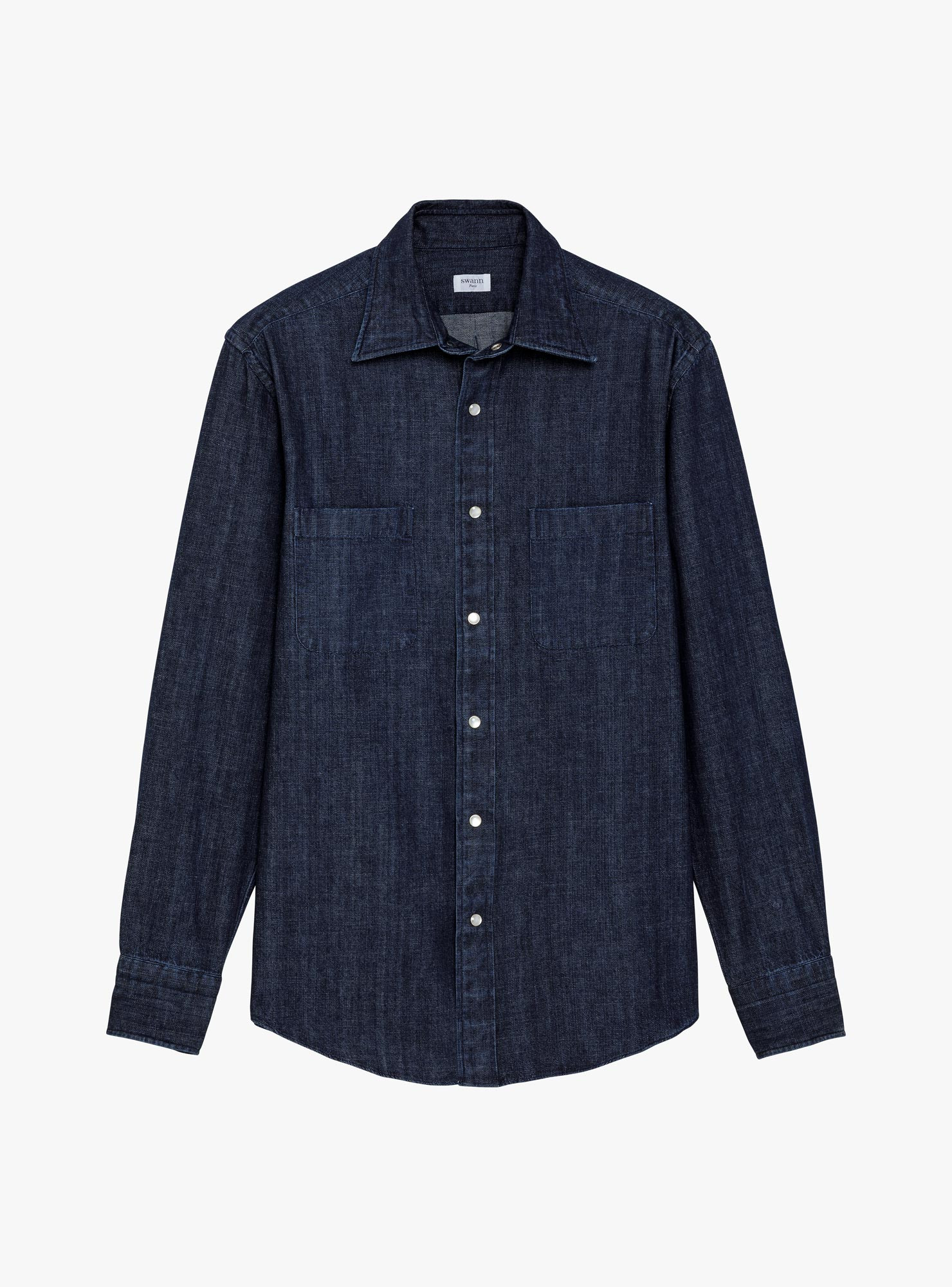 Plain Blue Japanese Denim Shirt