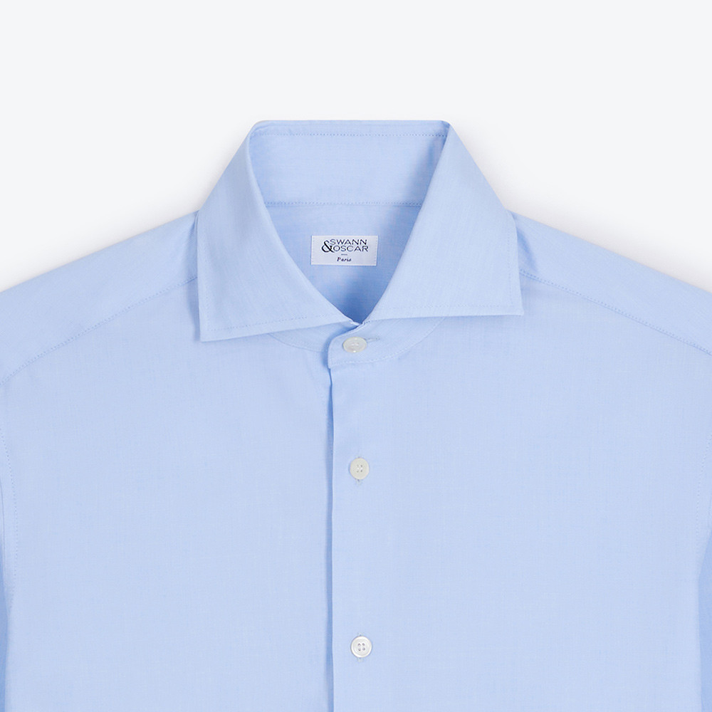 Plain Blue End on End Shirt CH127369 | Swann