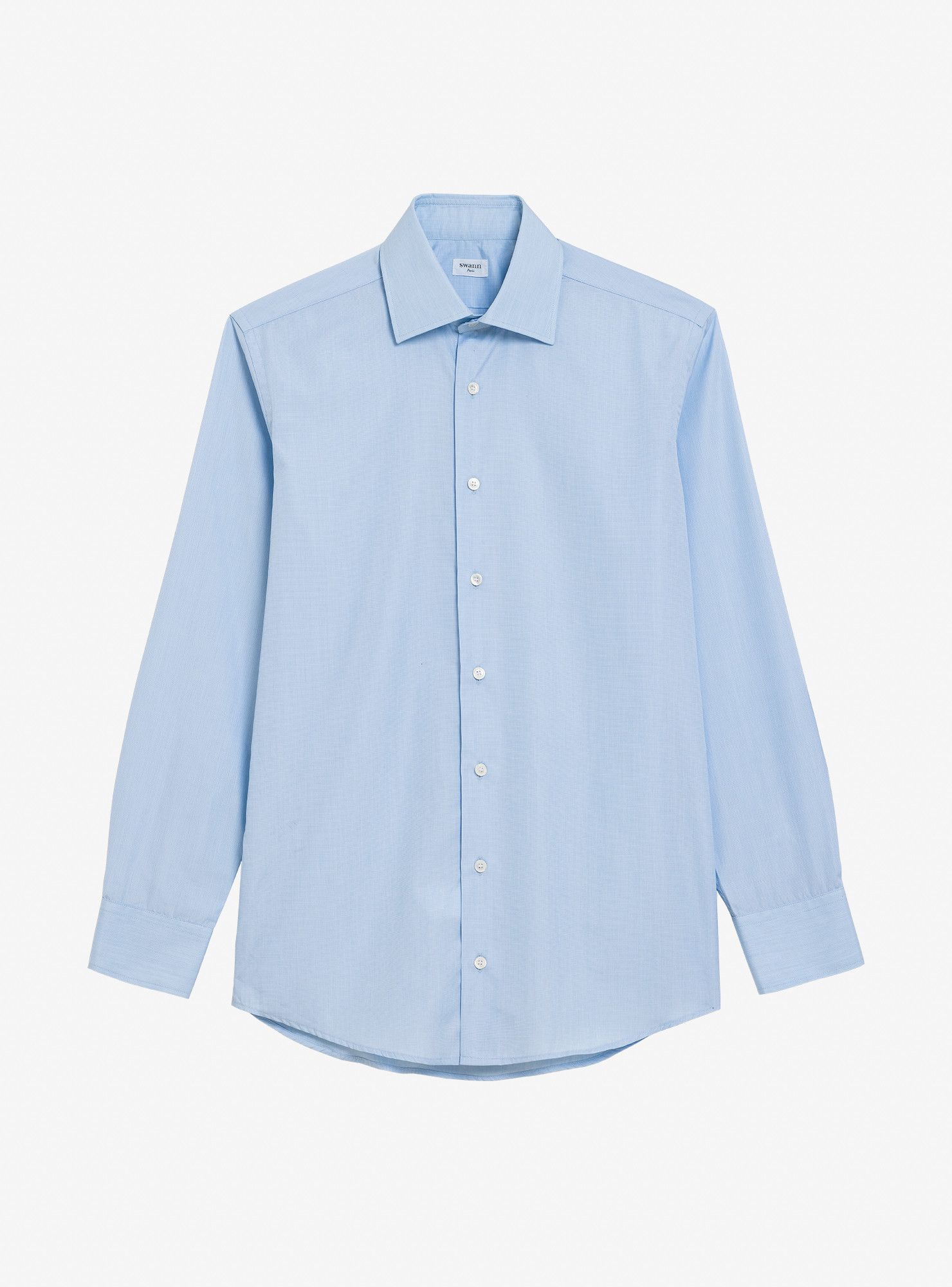 Shirt End on End Plain Blue