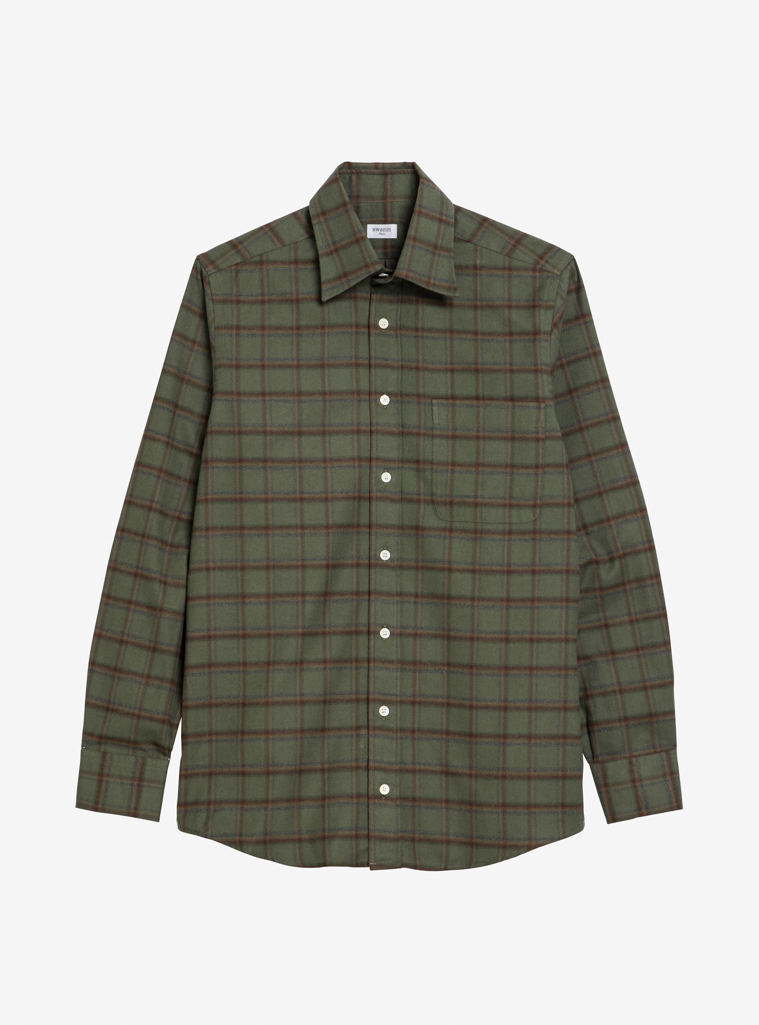 Shirt Twill Check Pattern Green