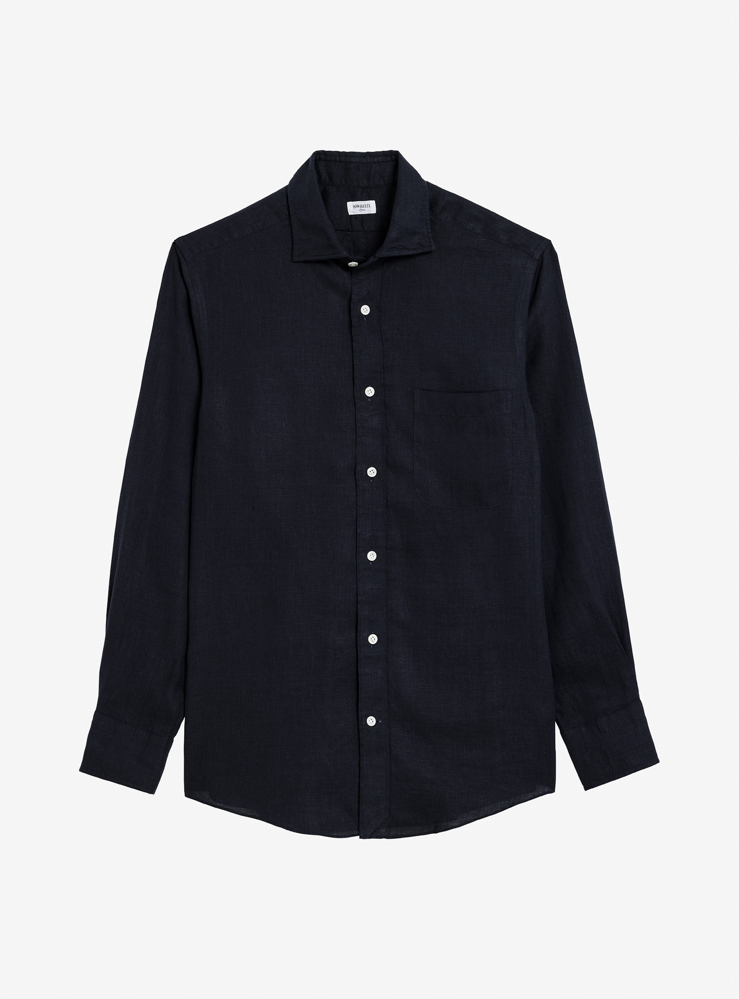 Shirt Linen Plain Blue