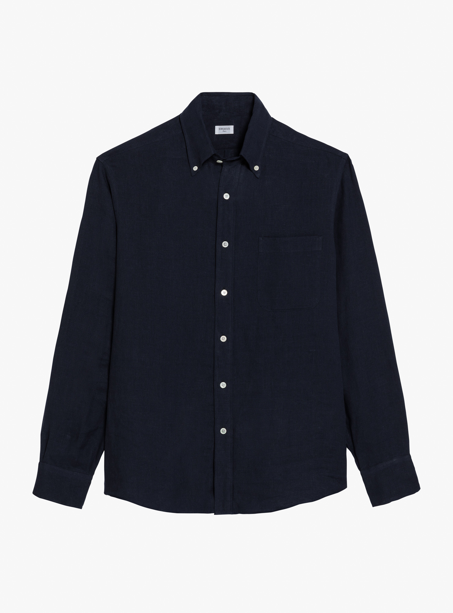 Shirt Linen Plain Blue