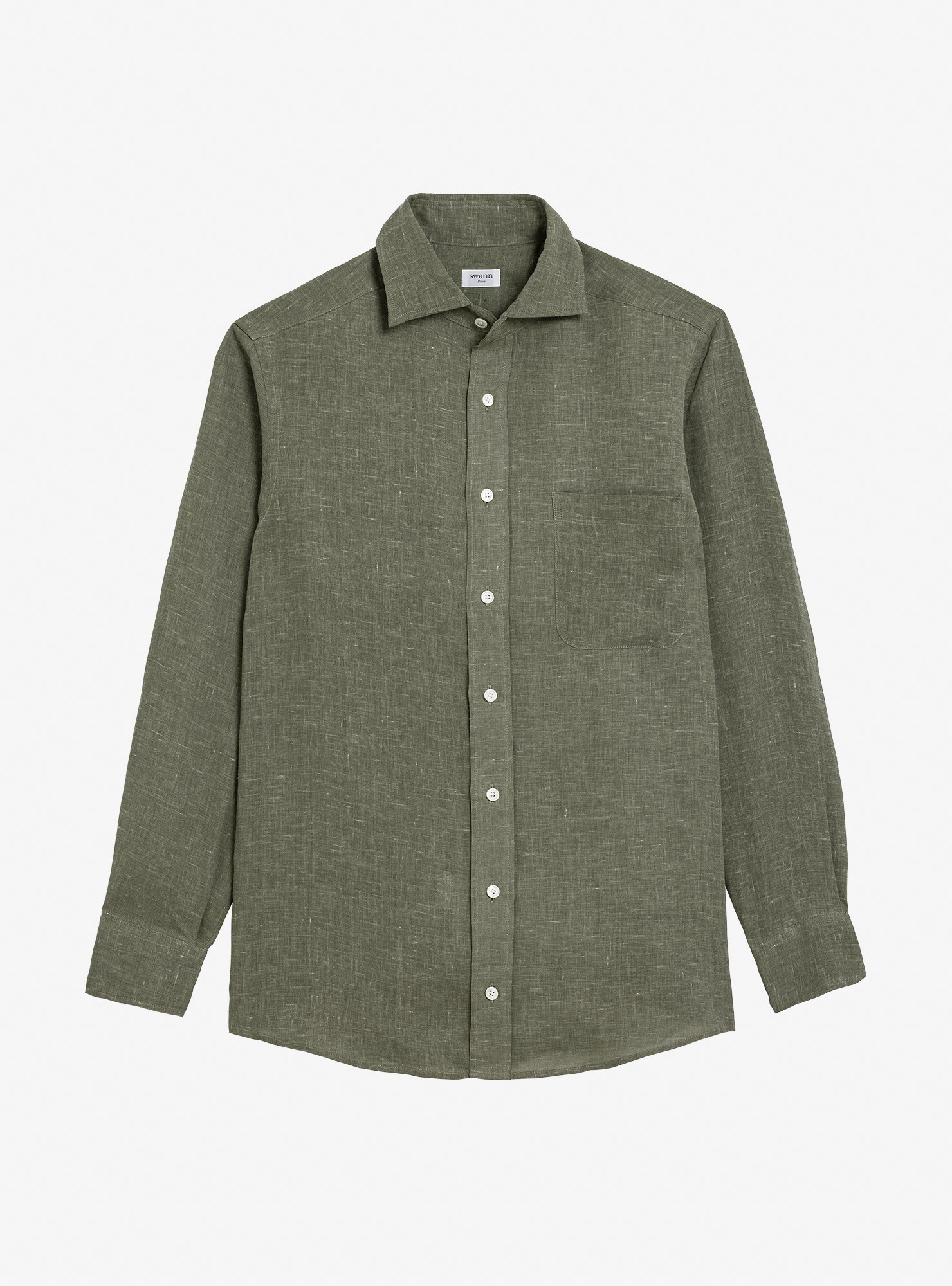 Shirt Linen Plain Green
