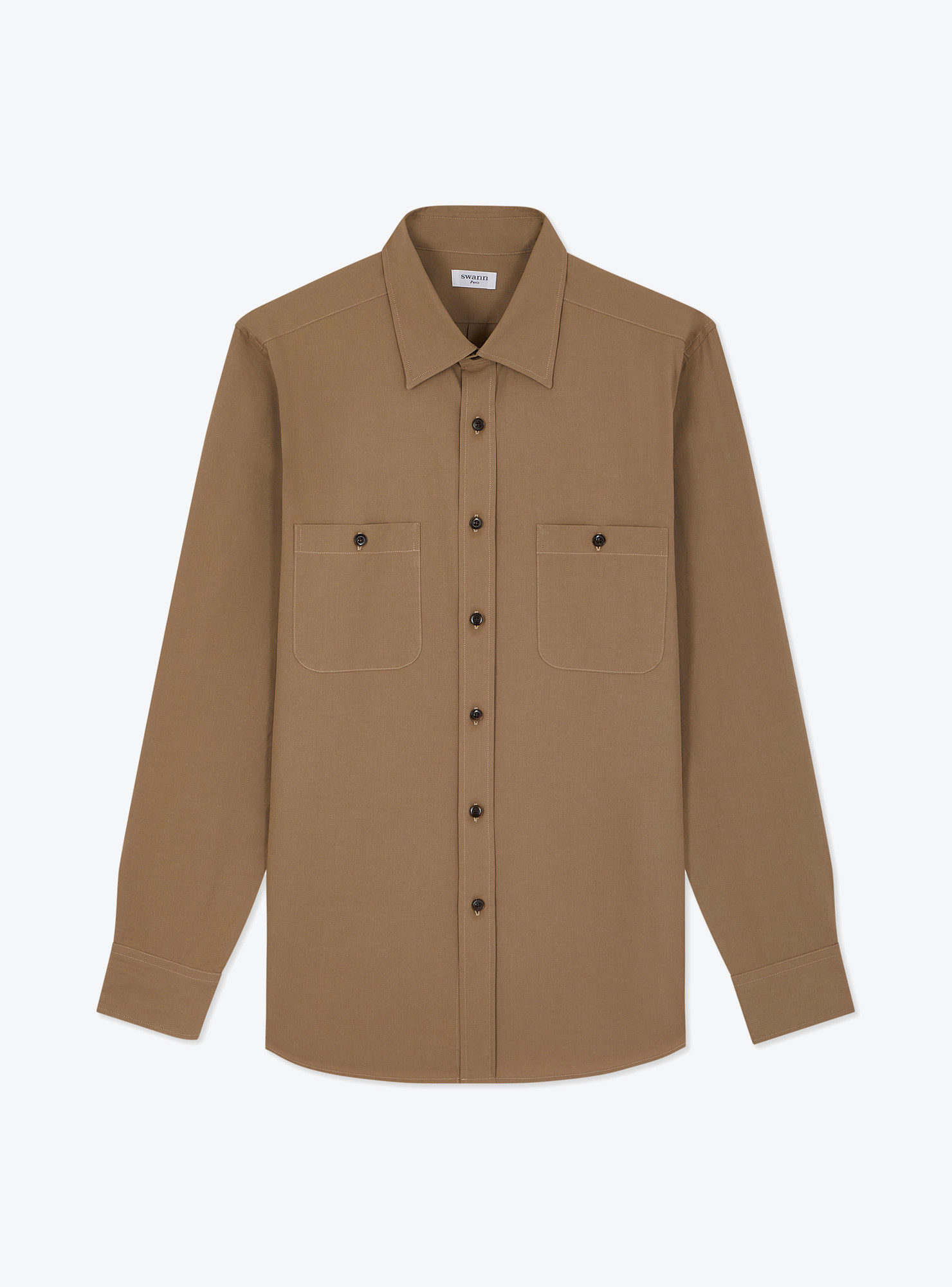 Plain Brown Dobby Shirt 