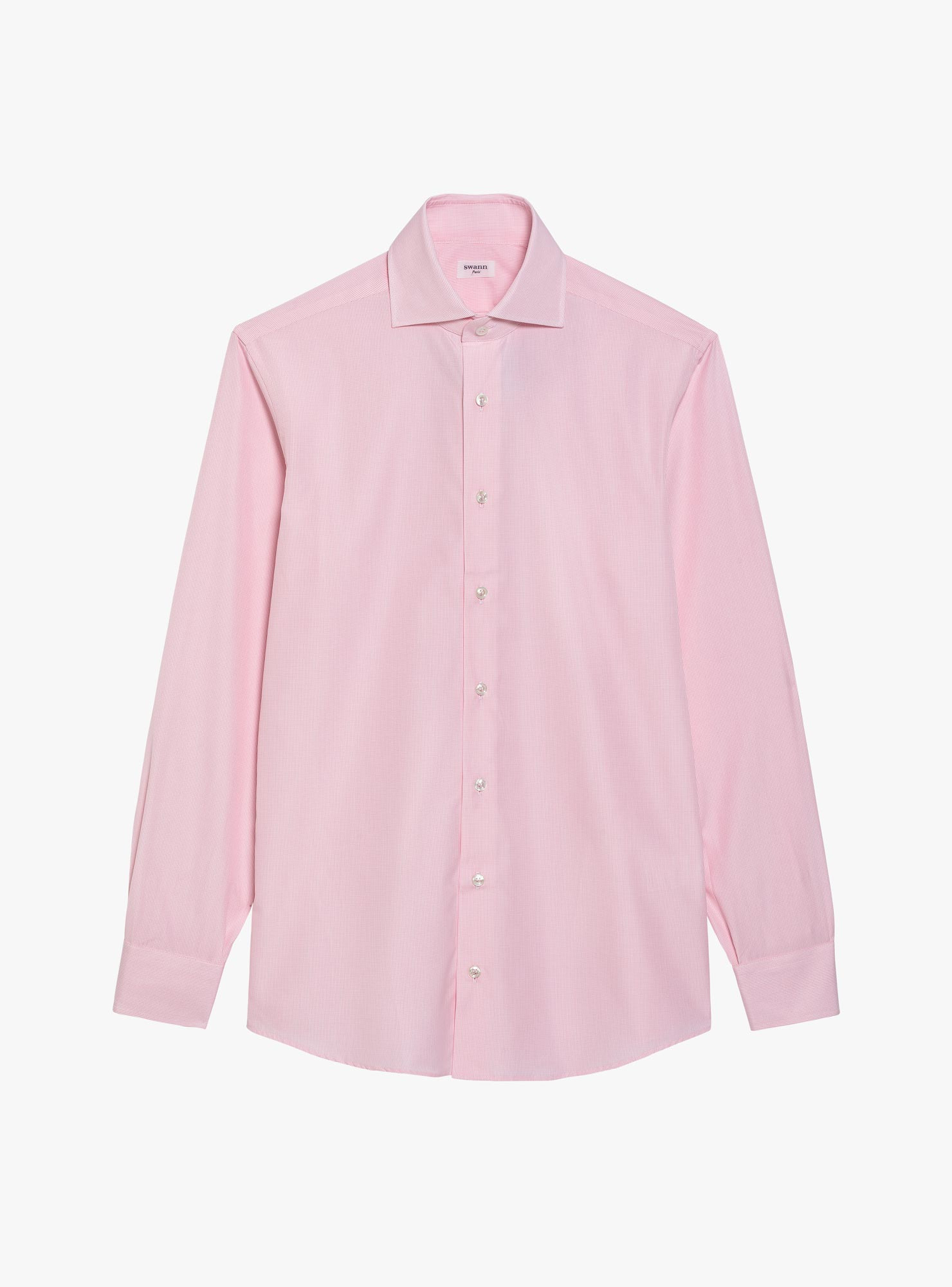 Shirt Poplin Check Pattern Pink