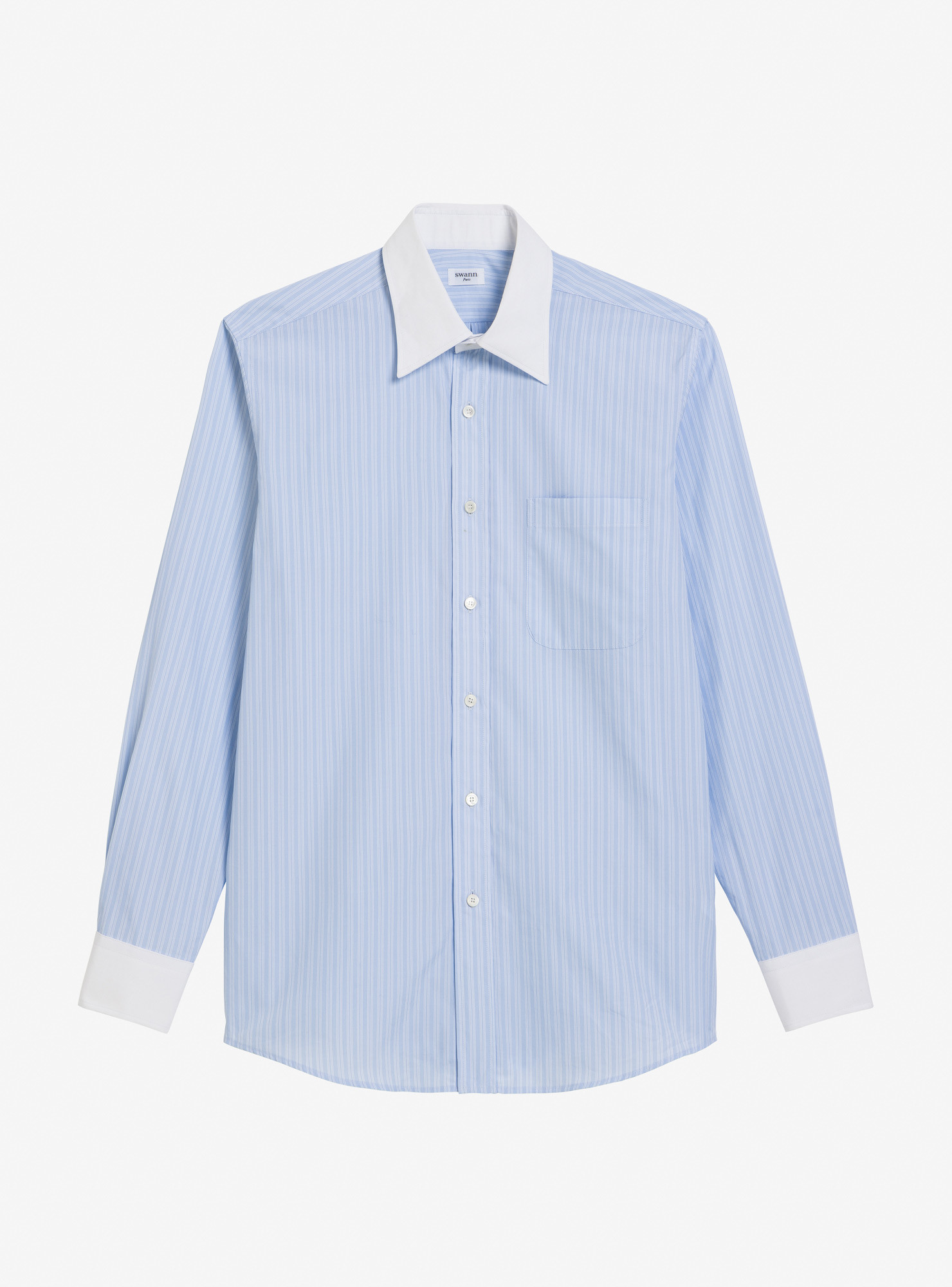 Shirt Poplin Stripes Blue