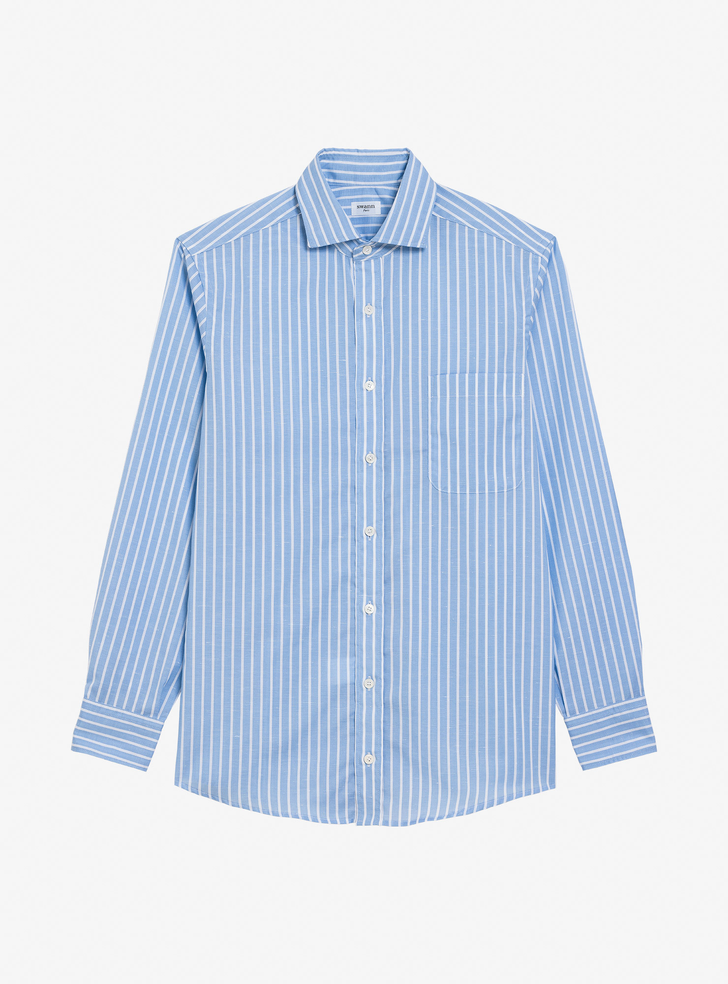 Shirt Linen Stripes Blue