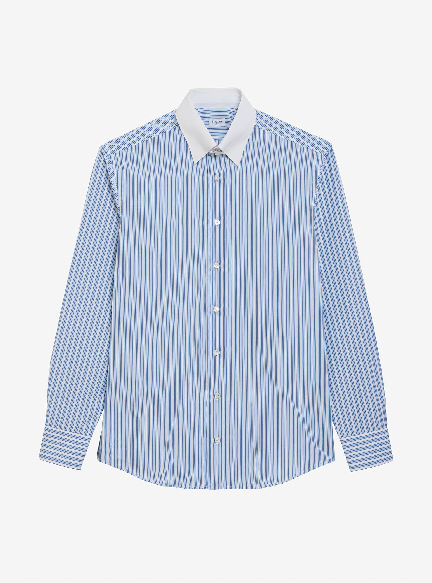 Shirt Poplin Stripes Blue
