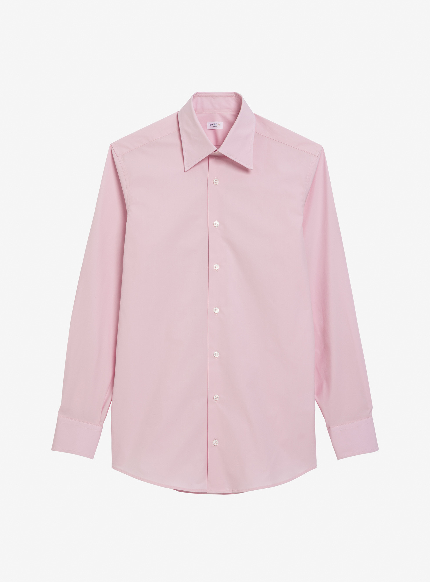 Shirt Poplin Plain Pink Mauve