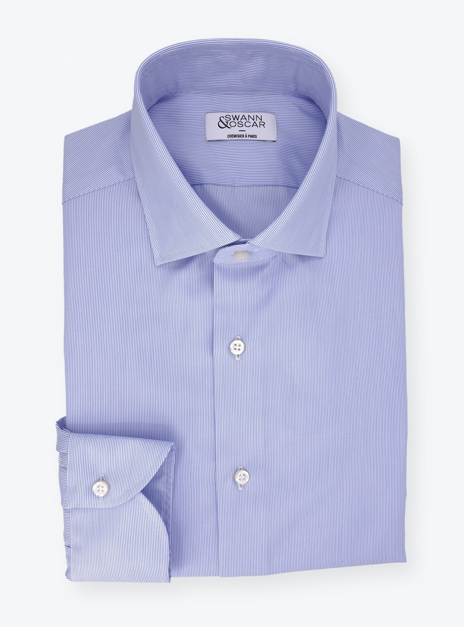 Twill Shirt Blue Stripes (easy care)