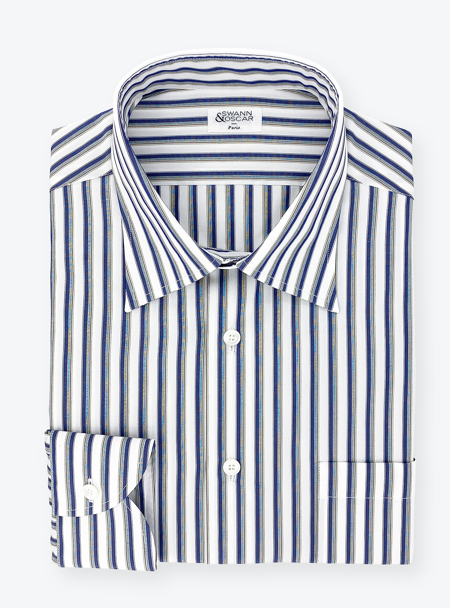 Shirt Poplin Stripes Blue CH122569 | Swann