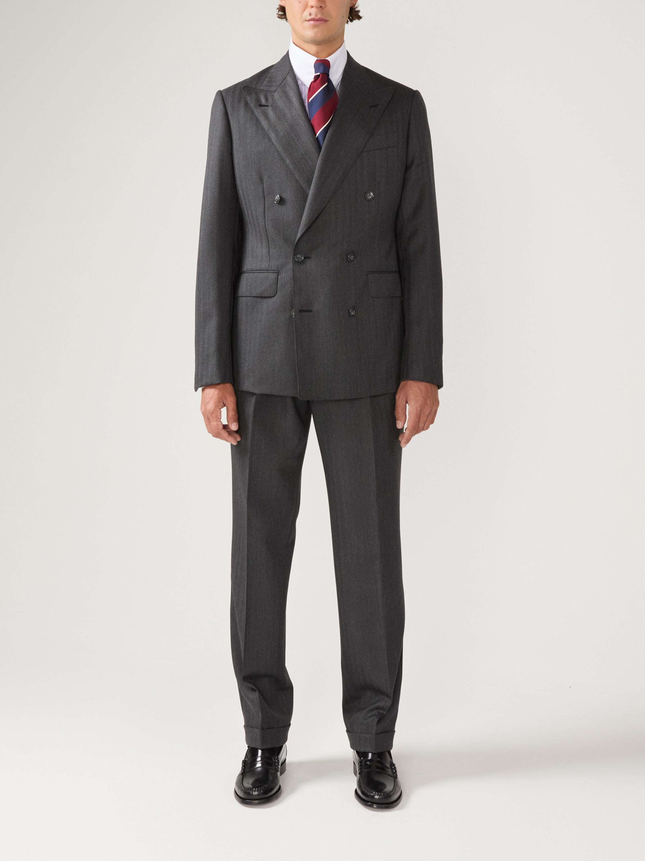 Grey Herringbone Suit Full Canvas