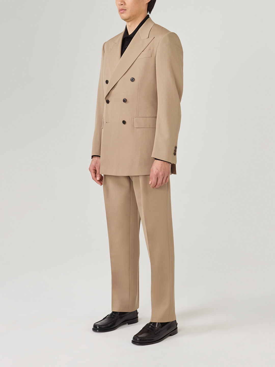 Beige Double Breasted Suit COTR014PE25 | Swann