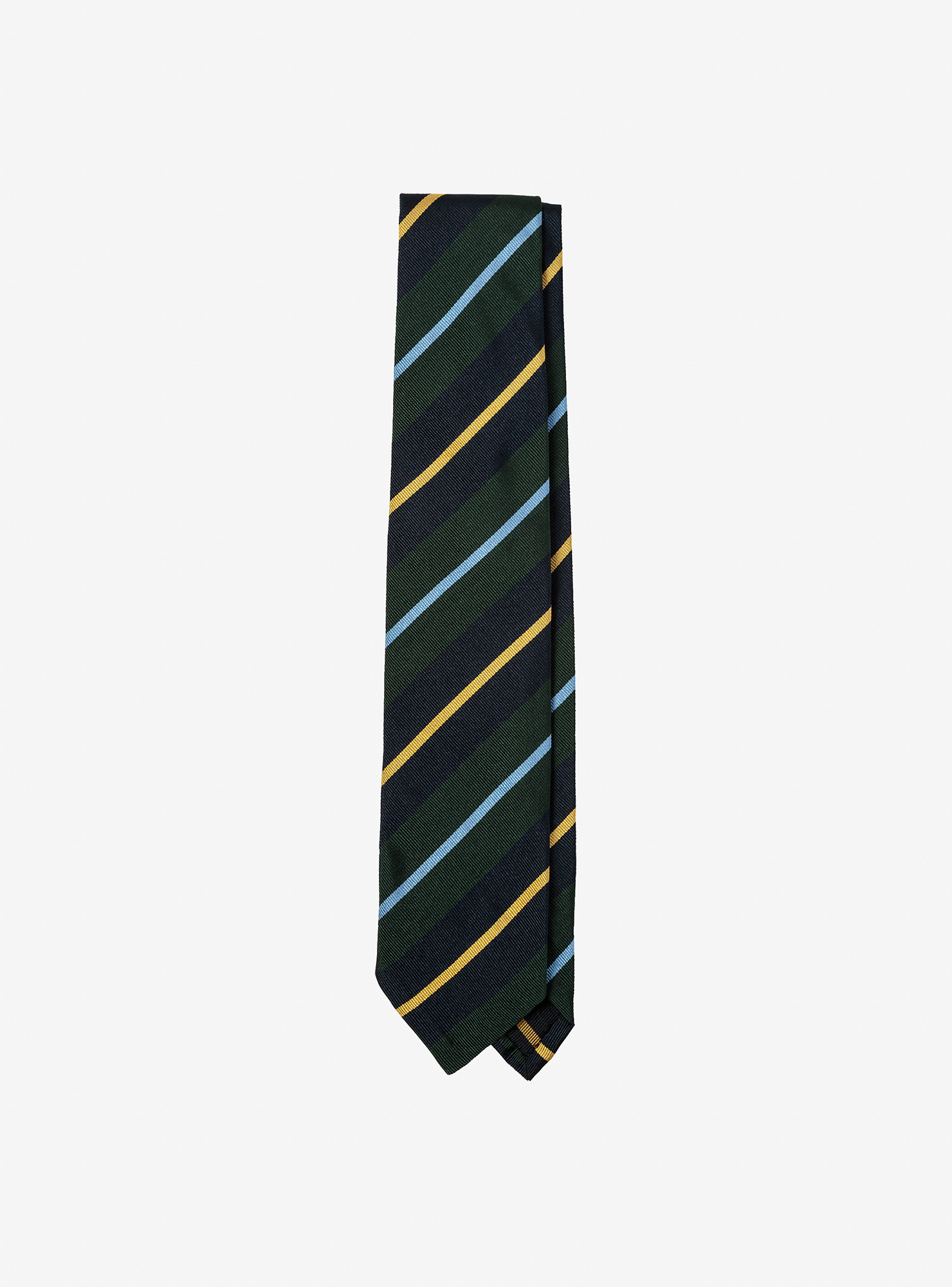 Gold, Navy and Green Regimental Tie