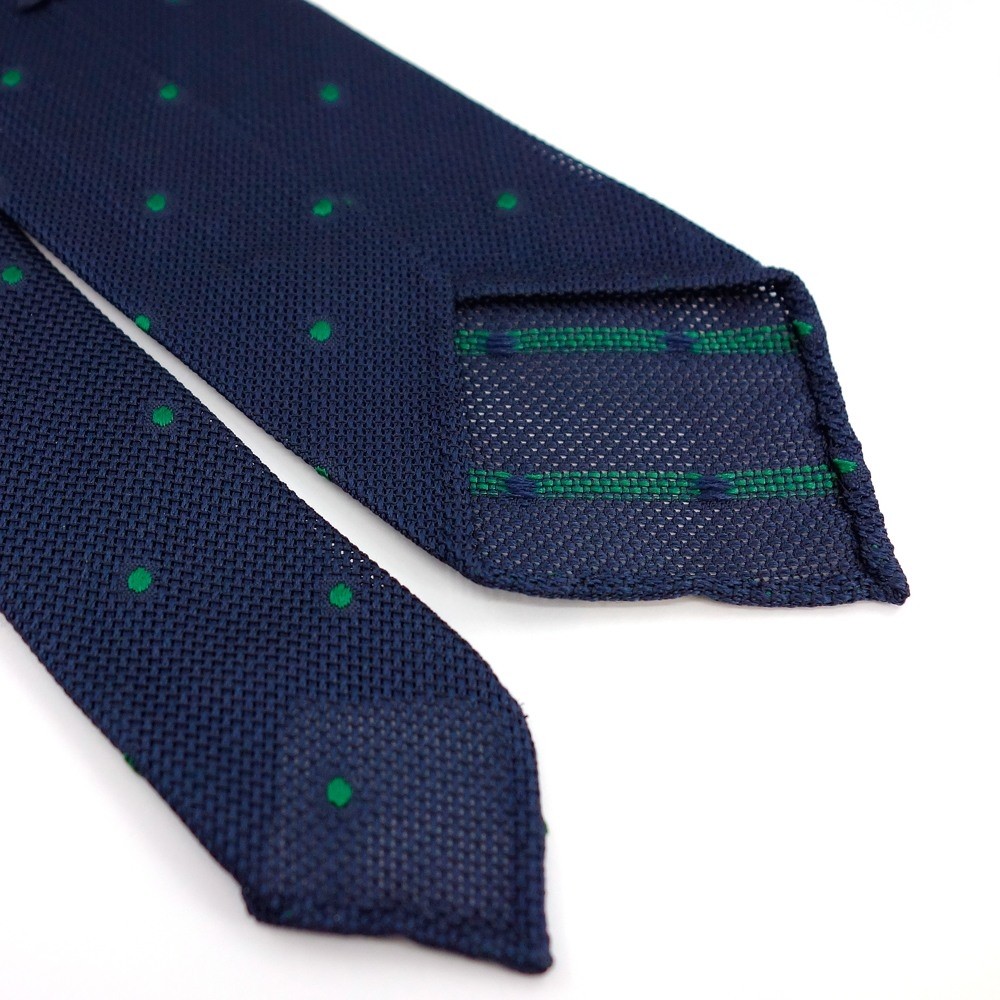 Grenadine Silk Tie with Green Polka Dot