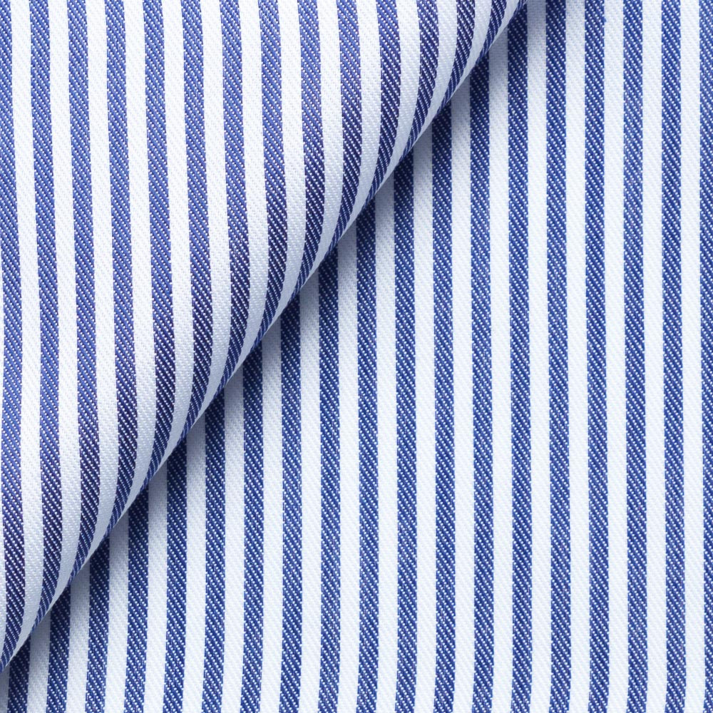Blue White Stripes Twill