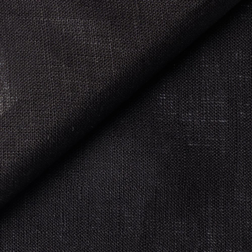 Plain Black Linen