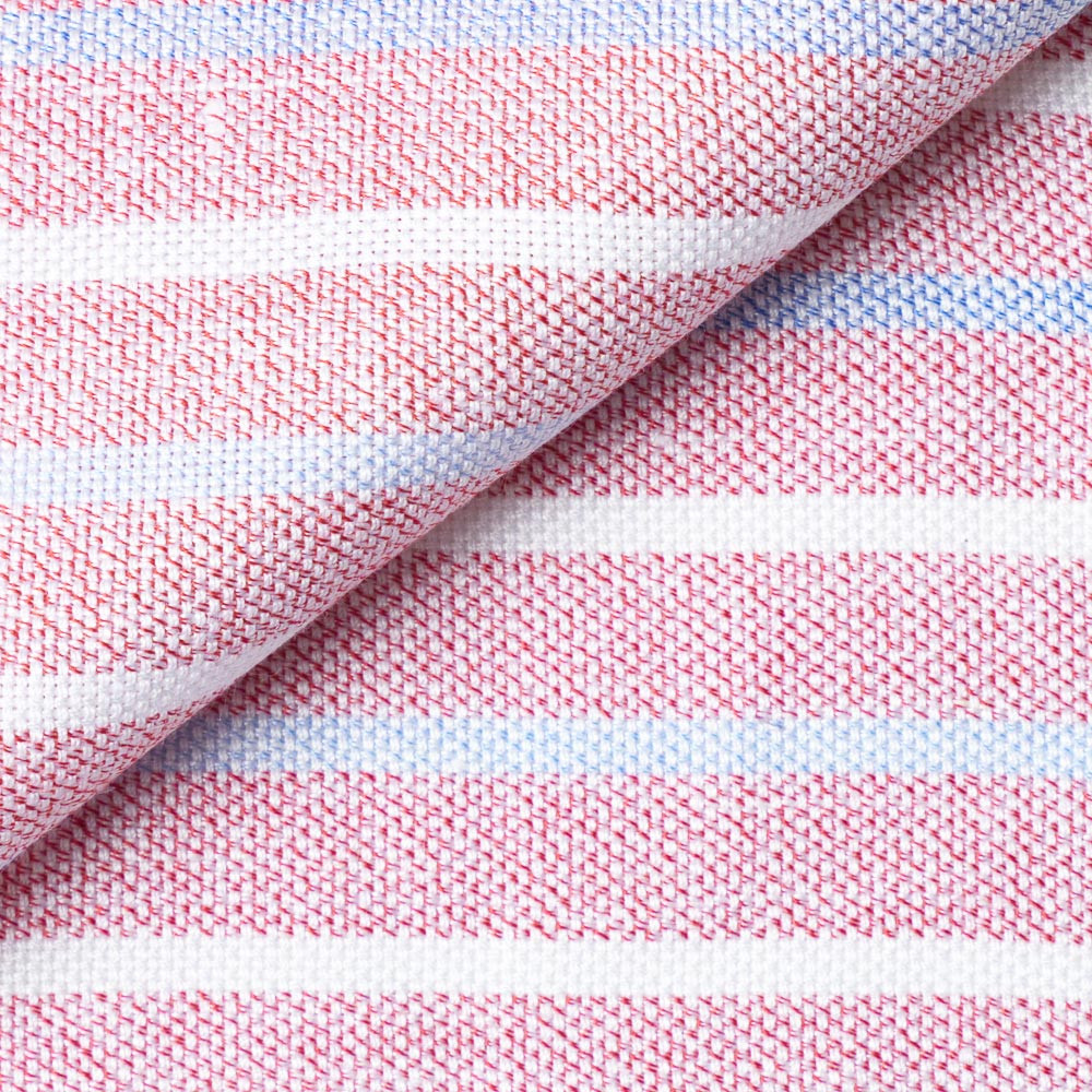 Red Blue Stripes Oxford