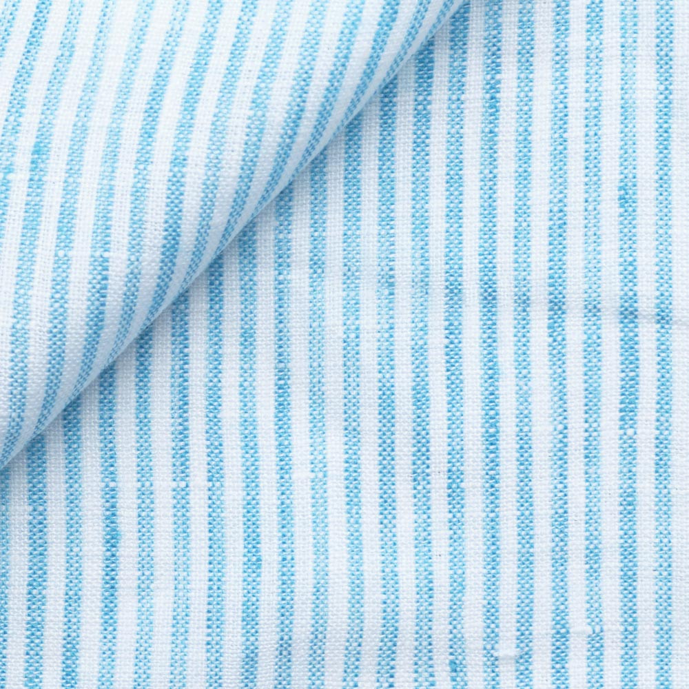 Linen Stripes Blue White