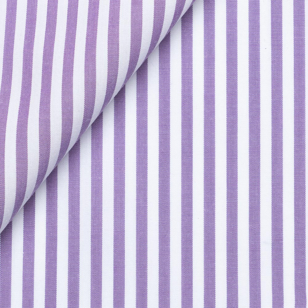 Poplin Stripes White Purple