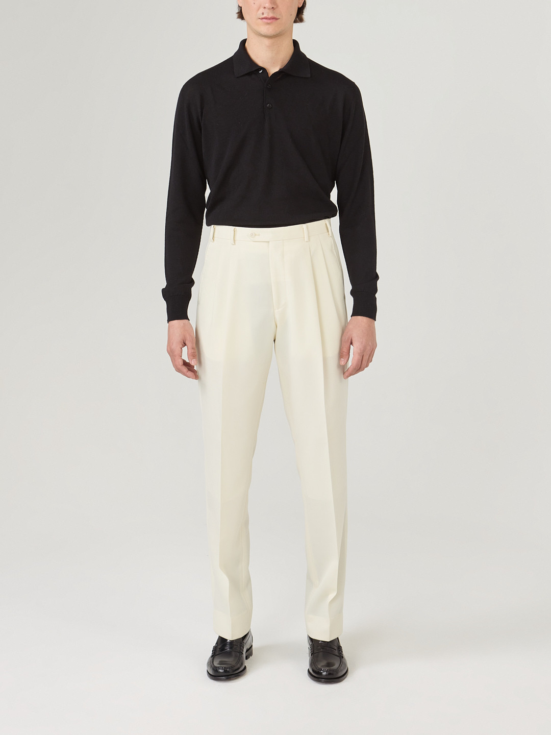 Cream Wool Pants