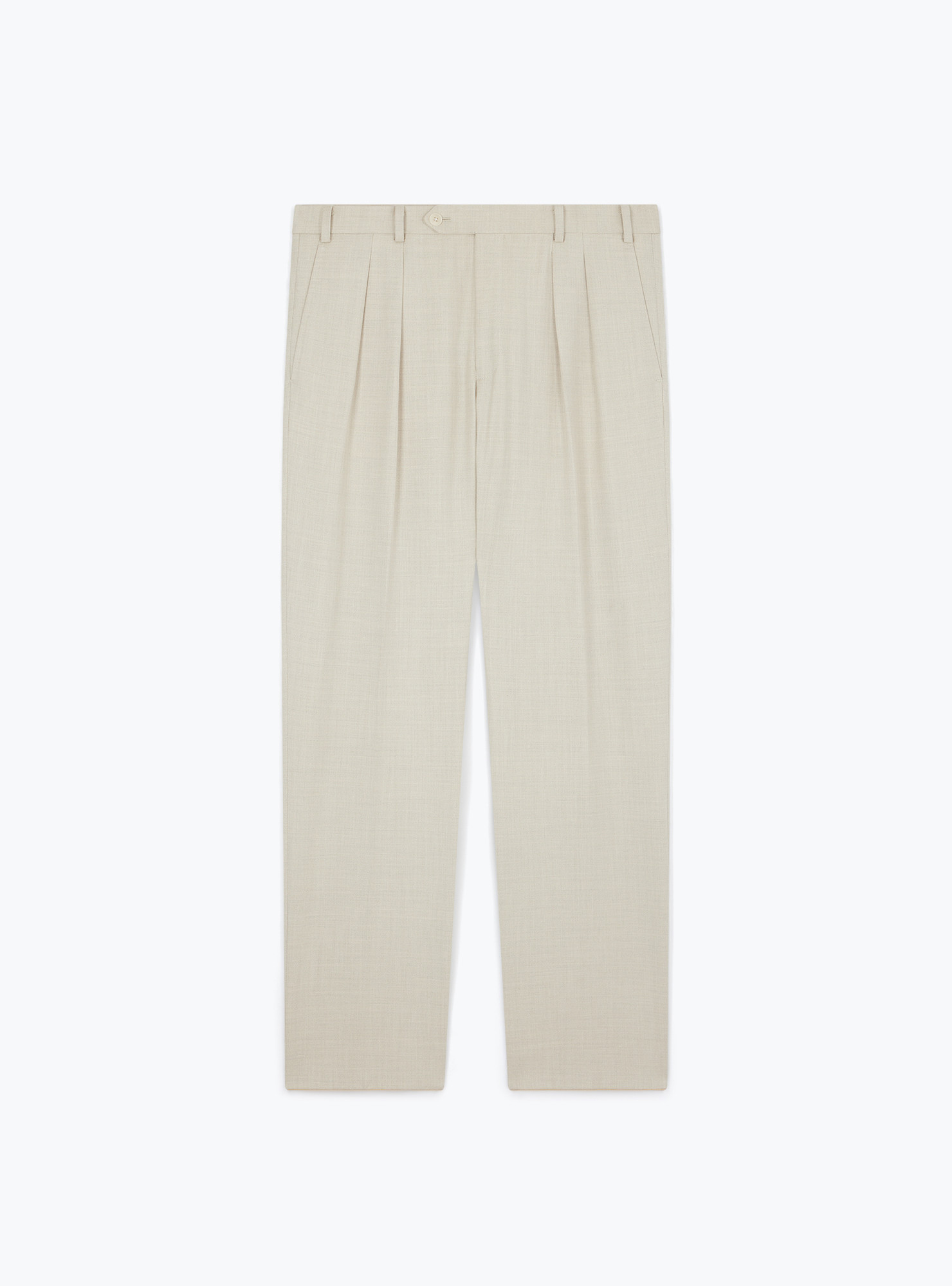 Beige Wool Linen Silk Trousers PA5862PE24 | Swann