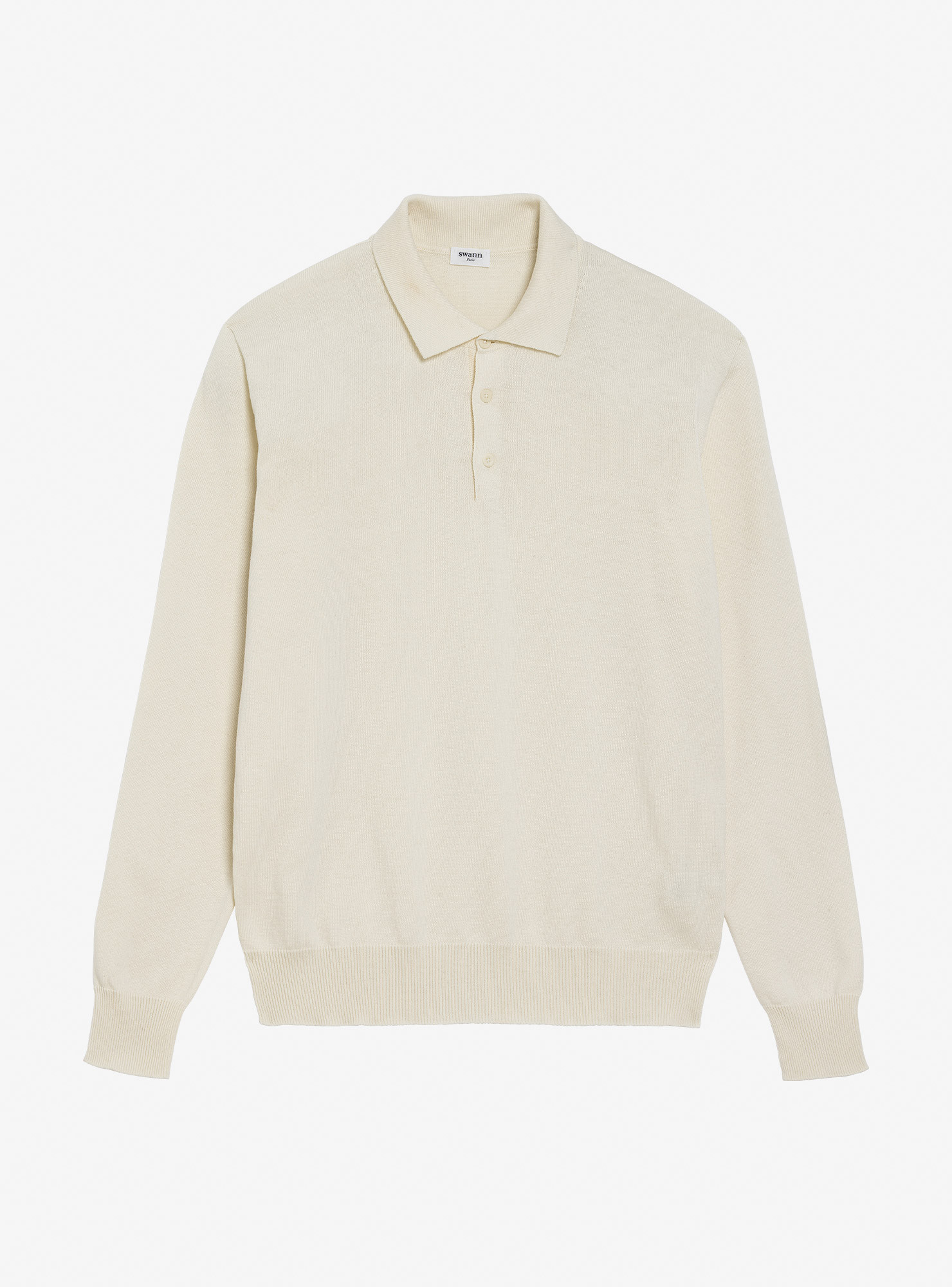Off-white cashmere cotton polo shirt