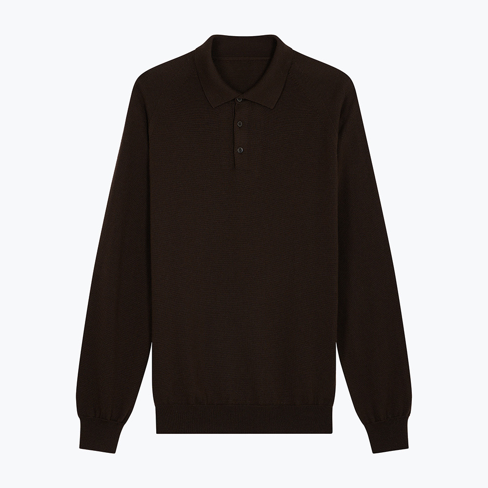Brown Merino Polo