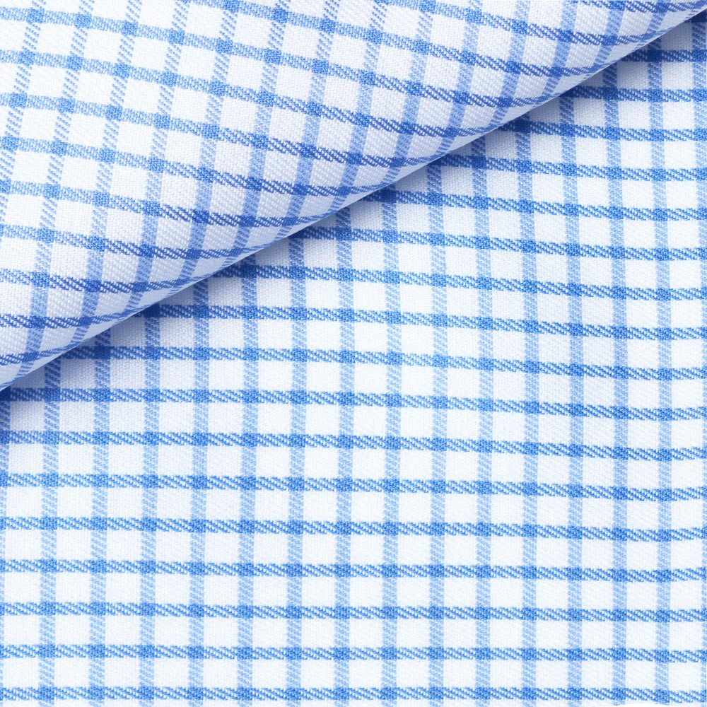 Twill Check Pattern Blue White