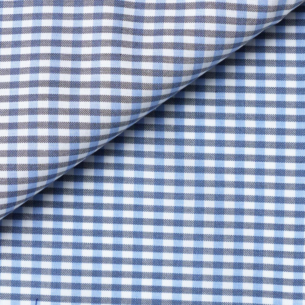 Black Blue Check Poplin