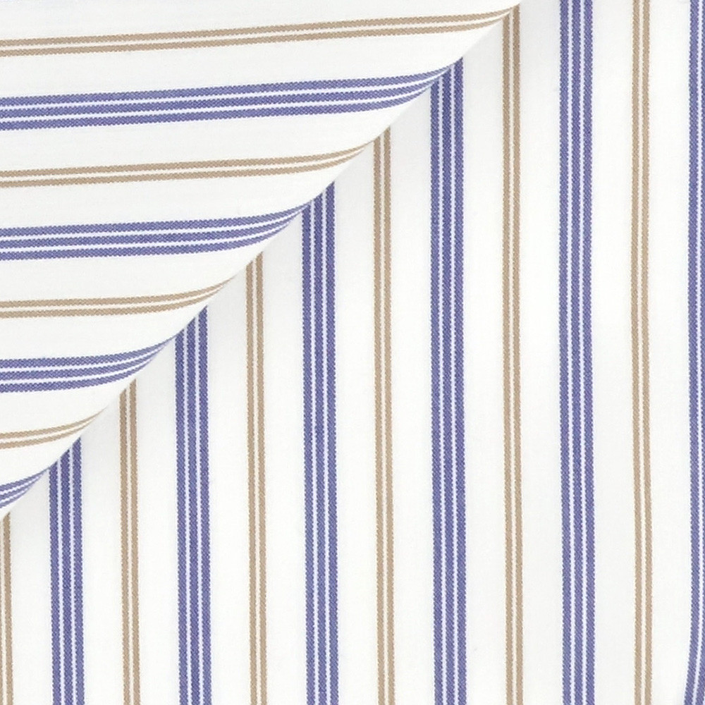 Poplin Stripes Blue Brown