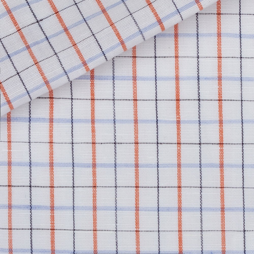 Linen Check Pattern Blue Red