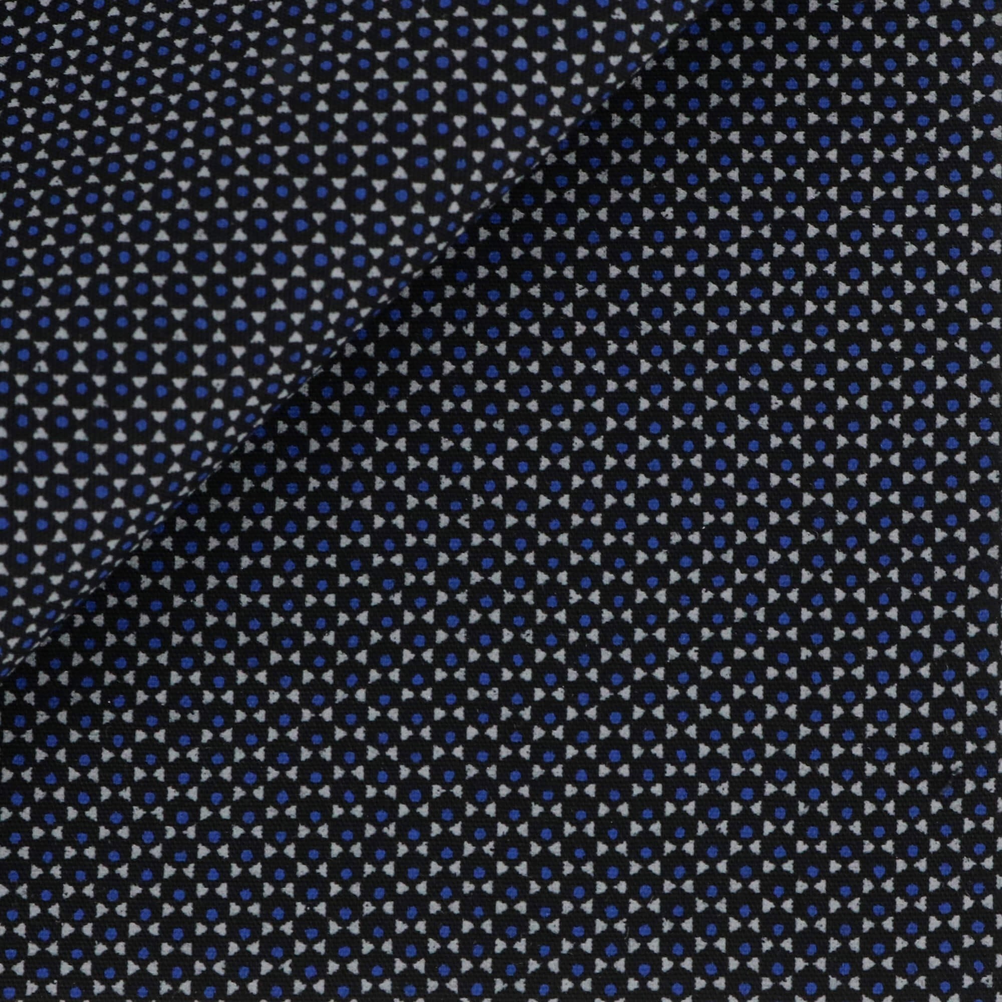 Poplin Pattern Black Blue
