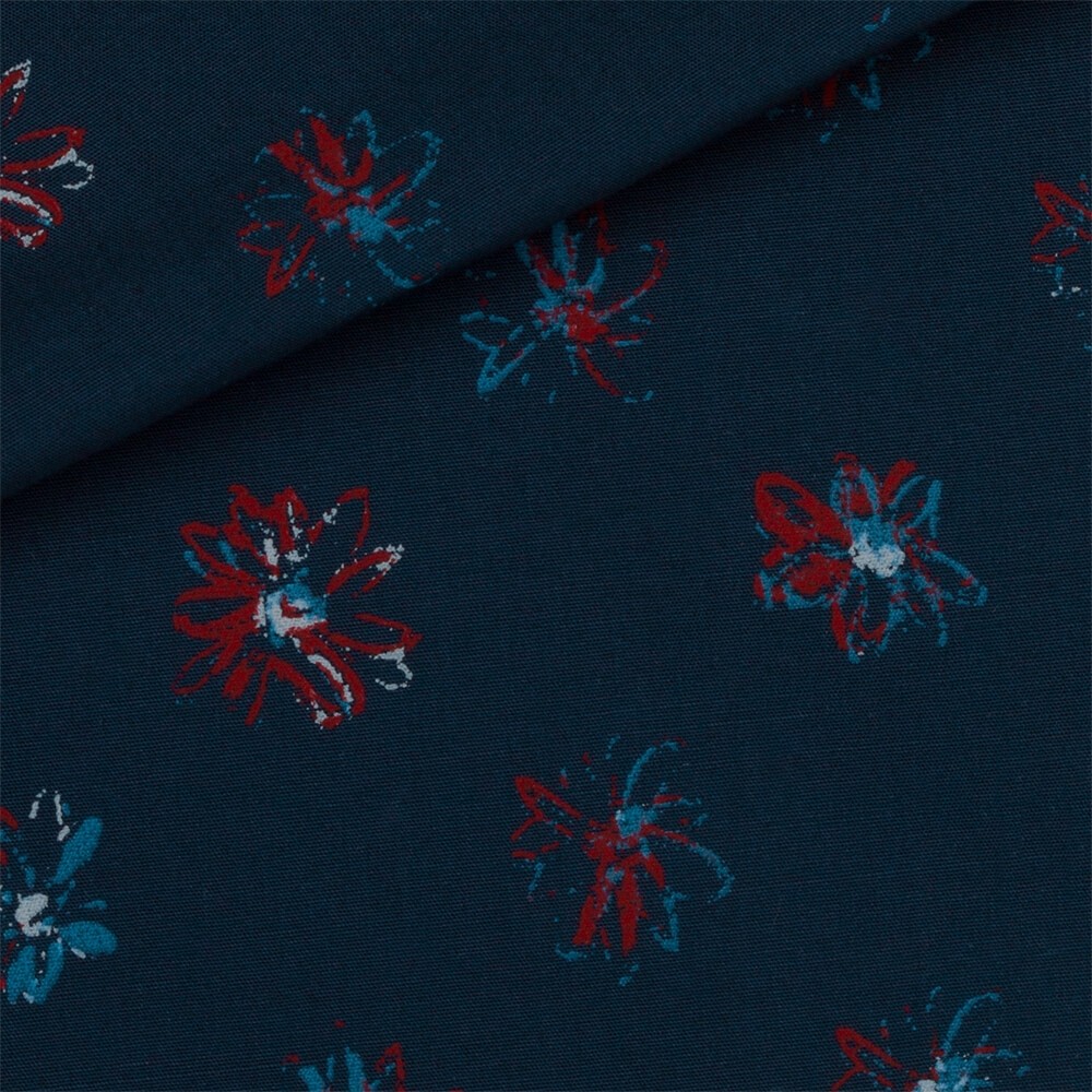Poplin Pattern Blue Red