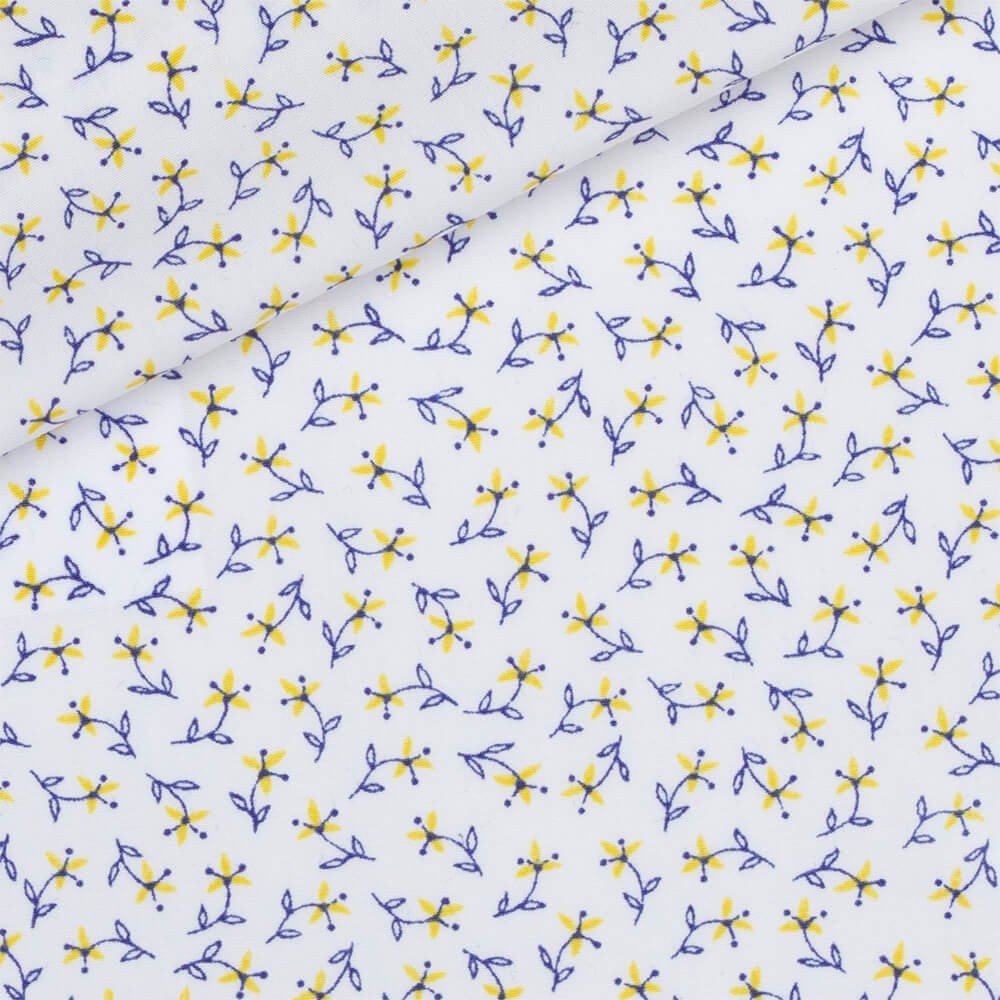 Poplin Pattern Blue Yellow