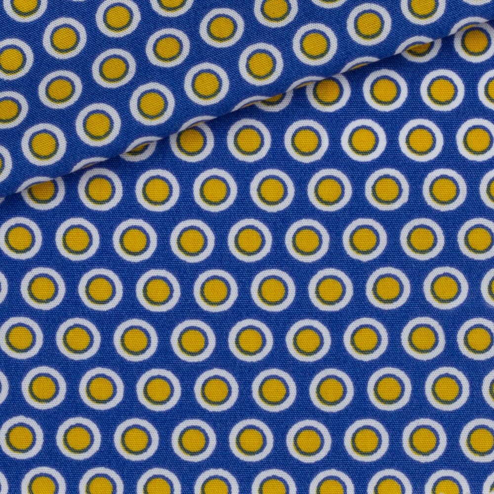 Poplin Pattern Blue Yellow
