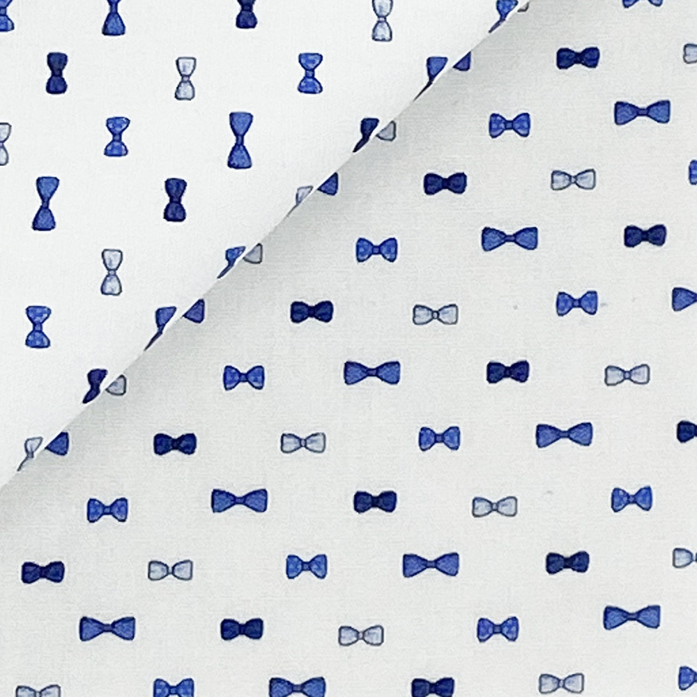 Poplin Pattern White Blue