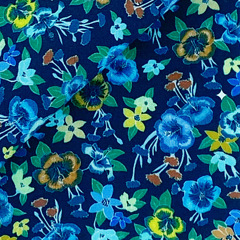 Poplin Pattern Blue Yellow