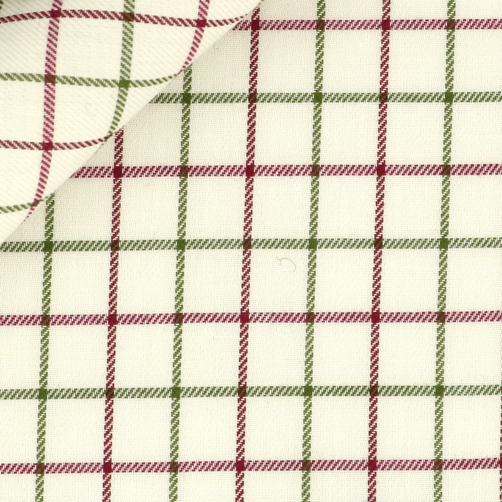 Twill Check Pattern Green Red
