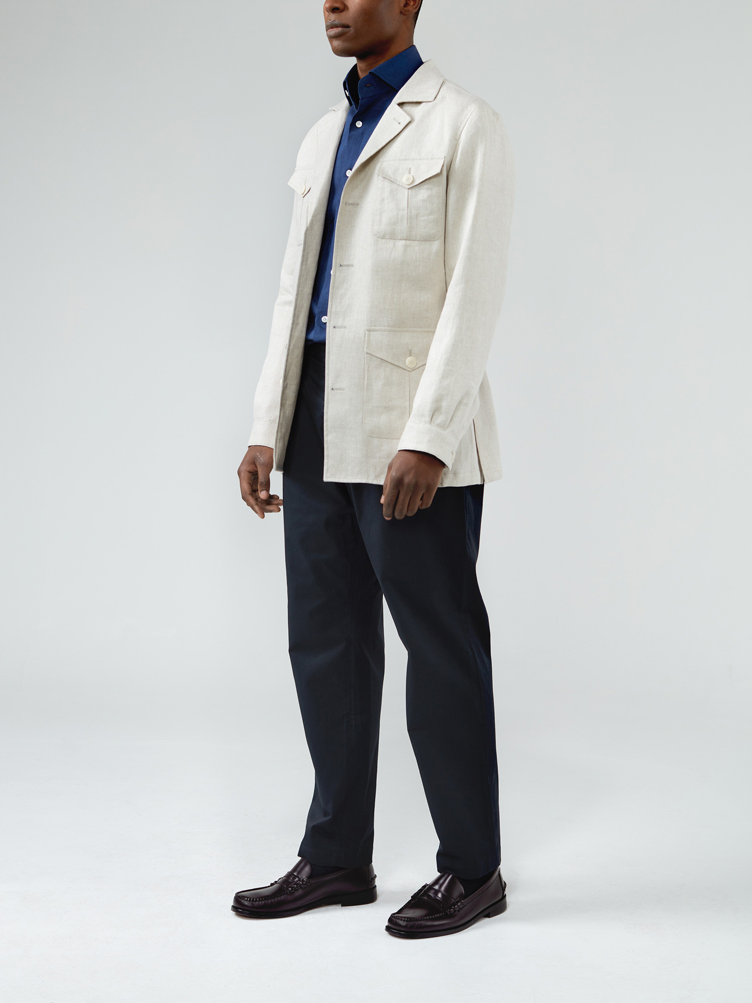 Beige Linen Safari Jacket VE8872PE23 | Swann