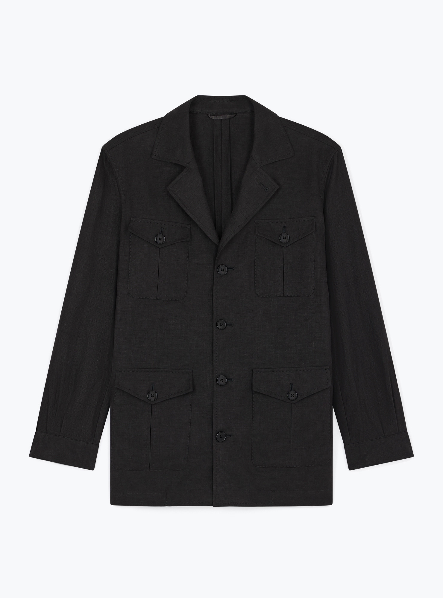 【BAON】[BAONHOUSE] Baba long safari jacket - Liner Jacket Mens 100% Linen Safari Jacket British Style Retro Business