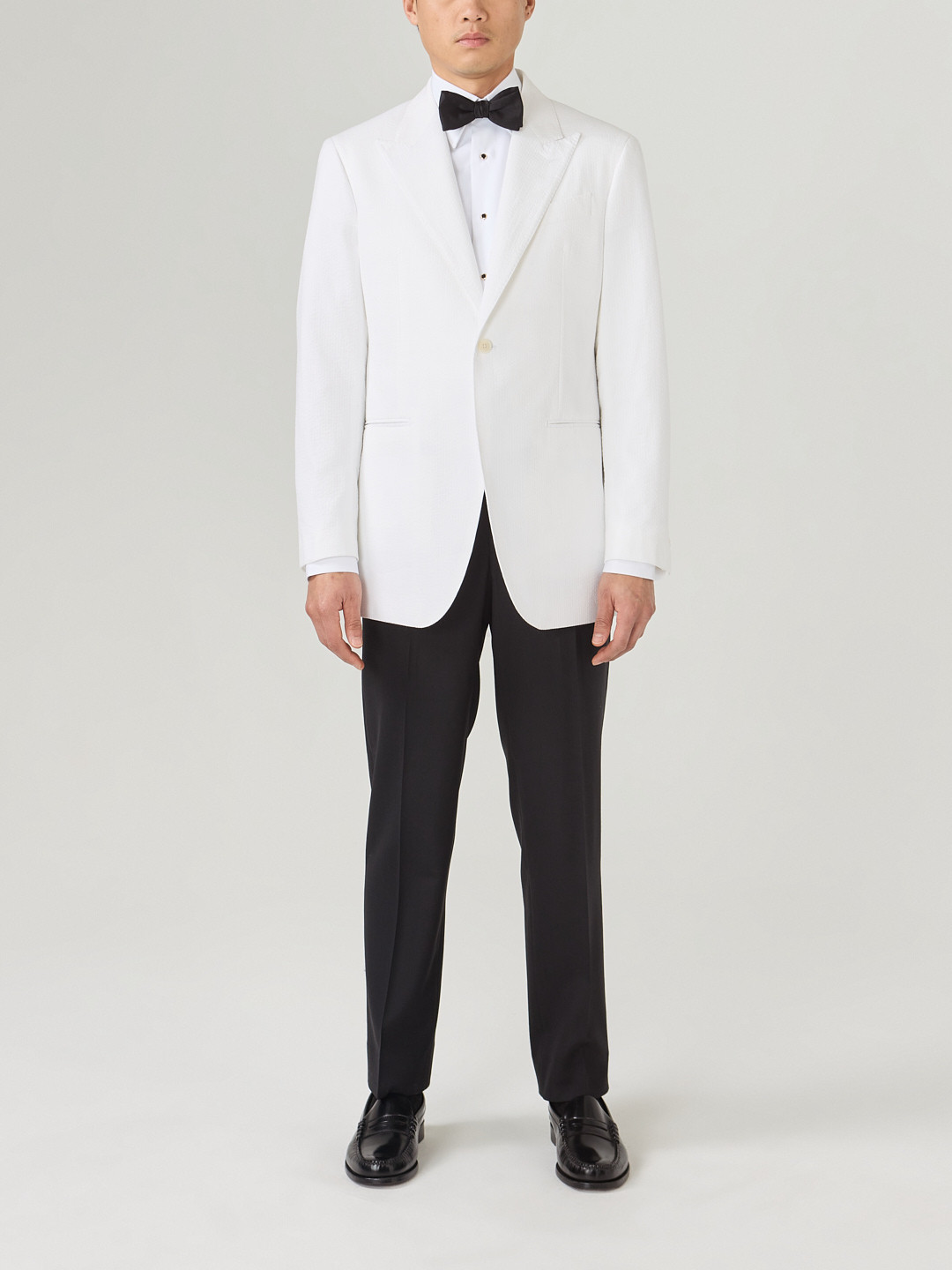 White Seersucker Tuxedo Jacket