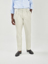 Chino with 2 pleats beige twill
